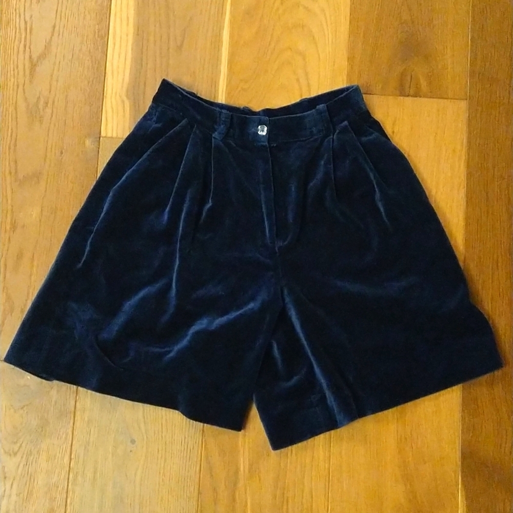 Royal blue velvet short